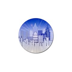 City Architecture Building Skyline Golf Ball Marker by Pakrebo