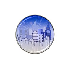 City Architecture Building Skyline Hat Clip Ball Marker (4 Pack) by Pakrebo