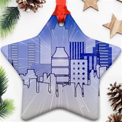 City Architecture Building Skyline Star Ornament (two Sides) by Pakrebo