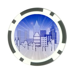 City Architecture Building Skyline Poker Chip Card Guard by Pakrebo