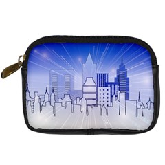 City Architecture Building Skyline Digital Camera Leather Case by Pakrebo