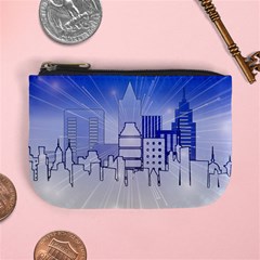 City Architecture Building Skyline Mini Coin Purse by Pakrebo