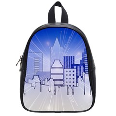 City Architecture Building Skyline School Bag (small) by Pakrebo