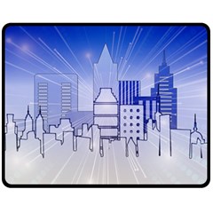 City Architecture Building Skyline Double Sided Fleece Blanket (medium)  by Pakrebo