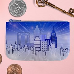 City Architecture Building Skyline Large Coin Purse by Pakrebo