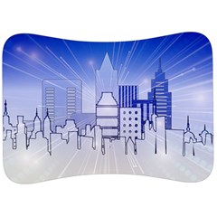 City Architecture Building Skyline Velour Seat Head Rest Cushion by Pakrebo