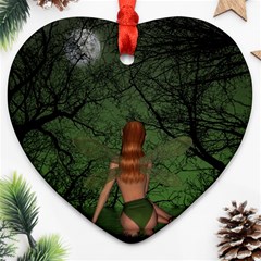 The Night Sadness Surprise Heart Ornament (two Sides) by Pakrebo