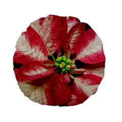 Christmas Poinsettia Deco Jewellery Standard 15  Premium Flano Round Cushions by Pakrebo