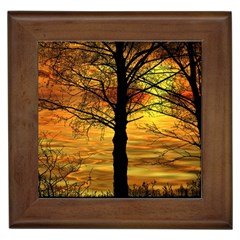 Nature Sunset Landscape Sun Framed Tiles by Pakrebo