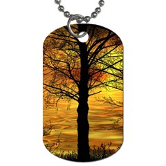 Nature Sunset Landscape Sun Dog Tag (two Sides) by Pakrebo