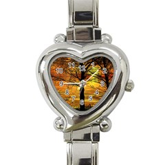 Nature Sunset Landscape Sun Heart Italian Charm Watch by Pakrebo