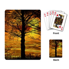 Nature Sunset Landscape Sun Playing Cards Single Design by Pakrebo