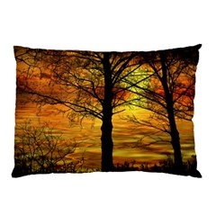 Nature Sunset Landscape Sun Pillow Case by Pakrebo