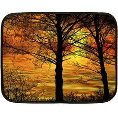 Nature Sunset Landscape Sun Fleece Blanket (mini) by Pakrebo