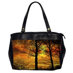 Nature Sunset Landscape Sun Oversize Office Handbag (2 Sides) by Pakrebo