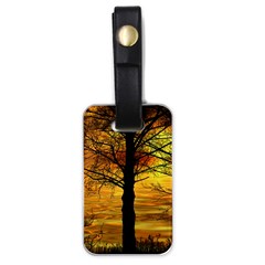 Nature Sunset Landscape Sun Luggage Tag (one Side) by Pakrebo