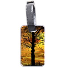 Nature Sunset Landscape Sun Luggage Tag (two Sides) by Pakrebo