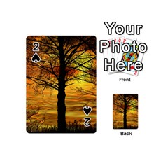 Nature Sunset Landscape Sun Playing Cards Double Sided (mini) by Pakrebo