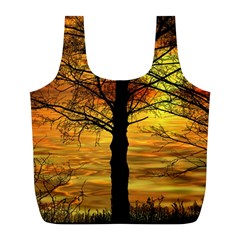 Nature Sunset Landscape Sun Full Print Recycle Bag (l) by Pakrebo