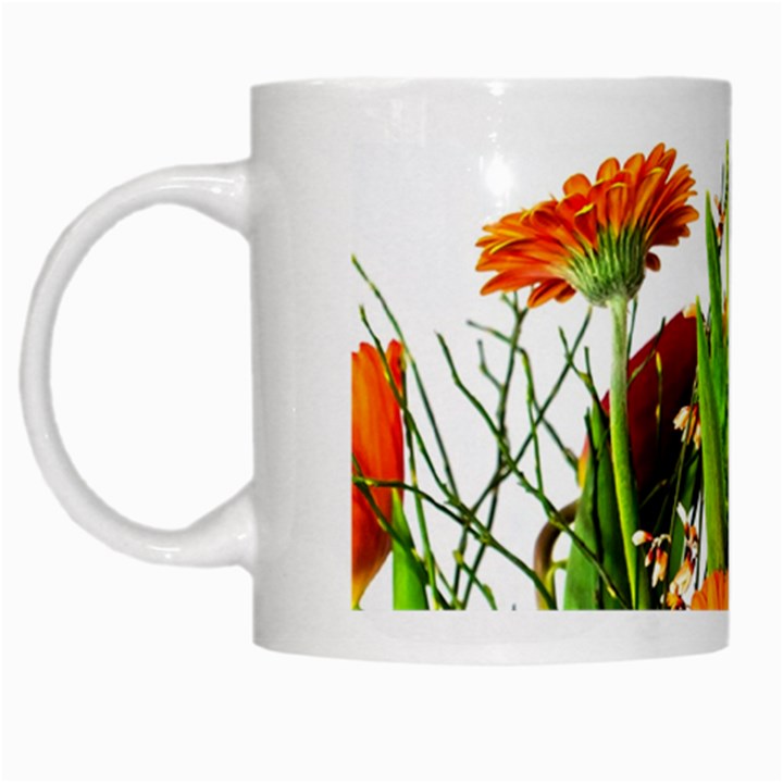 Tulip Gerbera Composites Broom White Mugs