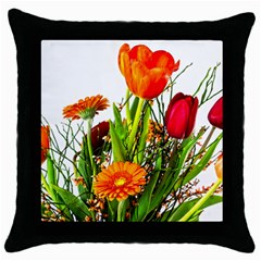 Tulip Gerbera Composites Broom Throw Pillow Case (black) by Pakrebo