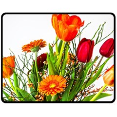 Tulip Gerbera Composites Broom Fleece Blanket (medium)  by Pakrebo