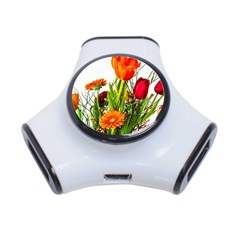 Tulip Gerbera Composites Broom 3-port Usb Hub by Pakrebo