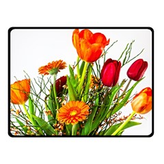 Tulip Gerbera Composites Broom Double Sided Fleece Blanket (small)  by Pakrebo