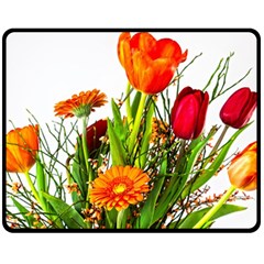 Tulip Gerbera Composites Broom Double Sided Fleece Blanket (medium)  by Pakrebo