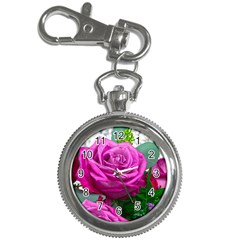 Rose Pink Purple Flower Bouquet Key Chain Watches by Pakrebo