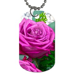 Rose Pink Purple Flower Bouquet Dog Tag (two Sides) by Pakrebo