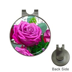 Rose Pink Purple Flower Bouquet Hat Clips With Golf Markers by Pakrebo