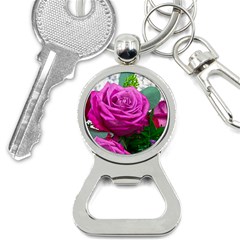 Rose Pink Purple Flower Bouquet Bottle Opener Key Chain by Pakrebo