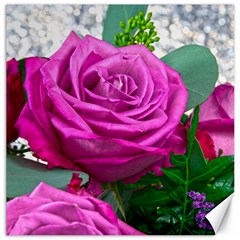 Rose Pink Purple Flower Bouquet Canvas 16  X 16  by Pakrebo