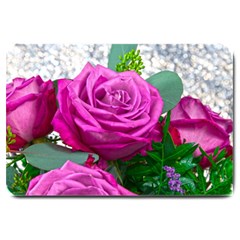 Rose Pink Purple Flower Bouquet Large Doormat  by Pakrebo