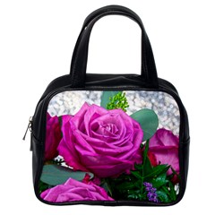 Rose Pink Purple Flower Bouquet Classic Handbag (one Side) by Pakrebo