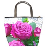 Rose Pink Purple Flower Bouquet Bucket Bag Back