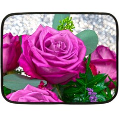 Rose Pink Purple Flower Bouquet Fleece Blanket (mini) by Pakrebo