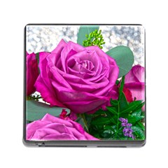 Rose Pink Purple Flower Bouquet Memory Card Reader (square 5 Slot) by Pakrebo