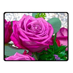 Rose Pink Purple Flower Bouquet Fleece Blanket (small) by Pakrebo