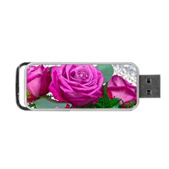 Rose Pink Purple Flower Bouquet Portable Usb Flash (two Sides) by Pakrebo