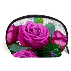 Rose Pink Purple Flower Bouquet Accessory Pouch (large) by Pakrebo