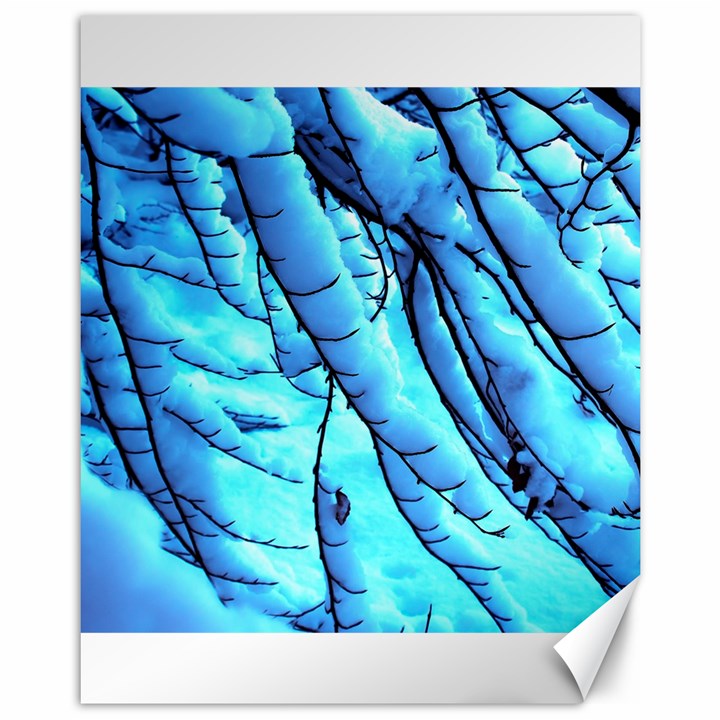 Winter Branch Tree Beech Snow Canvas 11  x 14 