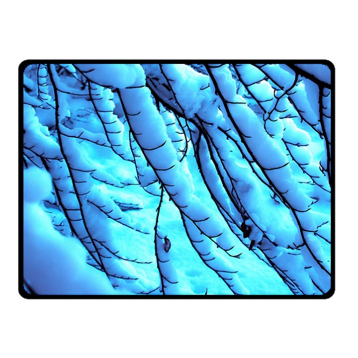 Winter Branch Tree Beech Snow Double Sided Fleece Blanket (Small) 