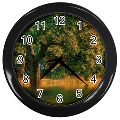 Nature Tree Sunset Giraffe Animal Wall Clock (black) by Pakrebo