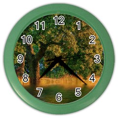 Nature Tree Sunset Giraffe Animal Color Wall Clock by Pakrebo