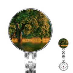 Nature Tree Sunset Giraffe Animal Stainless Steel Nurses Watch by Pakrebo