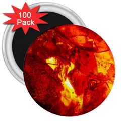 Bernstein Burning Stone Gem 3  Magnets (100 Pack) by Pakrebo