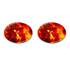 Bernstein Burning Stone Gem Cufflinks (oval) by Pakrebo