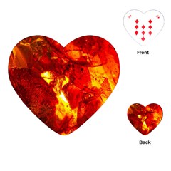 Bernstein Burning Stone Gem Playing Cards (heart) by Pakrebo